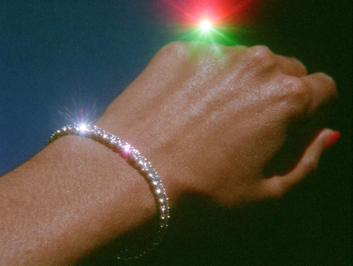 Diamond-style bracelet close-up