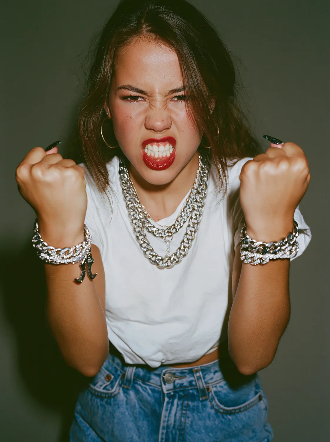 Layered chains and bracelets